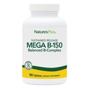 Natures Plus Mega B-150 Complex - 90 持久释放蔬菜片 - 最大概率 B 复杂维生素补充 - Gluten Free - 90 服务