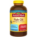 Nature Made鱼油 Omega 3 增产,1000mg软胶,Omega 3 鱼油 健康心脏支持,320软胶,160日供应