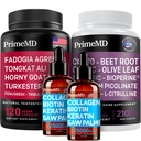 液体Colagen Biotin(2pk)、Fadogia Tongkat Ali(1pk)和Nitric Oxide(1pk) 补充包 - 发型、皮肤、钉子、心脏、能量和睾丸酮支持 - 非GMO、Vegan