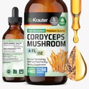 BIO KRAUTER Cordyceps 蘑菇提取器 - Cordyceps Sinensis 液体蘑菇提取器 - 670 mg / service - Vegan,酒精和糖无 - 4 Fl.Oz.