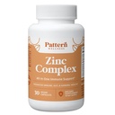 Pattle Wellness Zinc Complex – 支持Imune,皮肤和消化健康 – 高吸收性锌与维生素C,Probiotics和天然混合剂 – 30 Vegan Capsules
