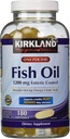 Kirkland 签名 内饰 鱼油 Omega 3,1200 MG 鱼油 Omega 684 MG 3 脂肪酸 180 软胶