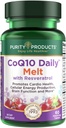 纯净产品 CoQ10 与 Resveratrol Melt 100mg CoQ10-30mg 跨Resveratrol - 维生素A, D3, E, 和 B12 (作为甲基Cobalamin) - 60 快速溶解片