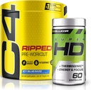 C4 Riped & SuperHD, Theermogenic Bundle, C4 Riped Pre Workout Powder, ICY Blue Razz 30 services + SuperHD 配有 Capsimax 和 Green Tea 提取器, 60 services