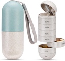 Zannaki 2 in 1 Pill Organizationer with Cutter, Grain Fiber Weekly Pill Case 大型模拟模具 Prof, 磁锁, BPA 自由旅行 搭乘 Pill Box 7天 持有 Pills, 维生素, 鱼油, 补充品