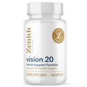 Zenith Labs Visions 20 眼维他命 - Lutein, Zeaxanthin, 和 Bilberry 提取 - 支持眼 Strain, 和眼健康 - Carotinoid 混合