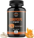 Cordyceps 有机饮食补充 - 自然能源促进和呼吸卫生支持 与 Cordyceps Militaris,临床后卫,Non-GMO & Allergen-Free 90 Capsules