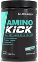 NutraBio Amino Kick – 含天然咖啡因的BCAA粉末 – 氨酸对能源,水分和回收的补充 – BCAAs, Electrolytes & Amino Acids – Baja Burst, 30 services