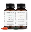 JSHE健康维生素文摘支持包 - 包括Detox + Debloat Liver健康公式和皮肤+文摘补充