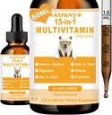 15 in 1 dogs - 多维特敏液体支持联合, Gut & Immune 健康 - 犬类文摘,心,皮肤 & Coat 健康 - 狗类的维生素补充 - 培根火焰