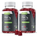 Viteey Prebiotive Fiber Gummys for Adults, 5g - Gut健康与消化溶性纤维补充剂 Gummys - 零糖添加剂, Vegan, Gluten-free - 120 Counter