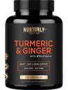 含有生素和姜、黑辣椒和95%的Crucuminoids的Turmeric Curcumins - 高吸附性Turmerics for Heartth Health - 非GMO, Gluten Free - 120卡普尔