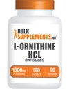 Bulk Assupports.com L-Ornithine HCl Capsules - L-Ornithine Hydrochollide, L-Ornithine 1000mg - 氨基酸补充,Gluten Free, 2 Capsules per service, 180 Counter (Pack of 1) ino ino ack ule ack ule ule