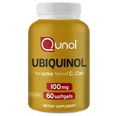 Qunol Ubiquinol CoQ10 100mg 软胶,Ubiquinol - 软胶活性形式 Q10,抗氧化剂促进心脏健康,健康血压水平,施塔丁用户的优势,60 Counter