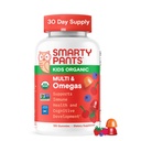 SmartyPants 有机儿童 多维特敏类:Omega 3(ALA),维生素D3,C,维生素B12,B6,A,K & Zinc for Imune Support, Biotin, Vegetarian, Three Flavors, 120 Count (30天供应量)