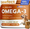 PAWFECTCHEW 鱼油 Omega 3 用于狗 - 过敏救济 - 联合健康 - 痒救济,谢丁 - 皮肤和煤炭补充品 - 阿拉斯加沙门油 Chews - Omega 3 6 9 - EPA & DHA脂肪酸