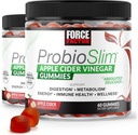FORCE FATOR ProbioSlim Apple Vider Vinegar Gummys, 2-Pack, 与有机苹果苹果苹果苹果Vinegar和LactoSpore Probiotics和Prebiotics 支持消化、代谢和Immune健康, 120 Gummys