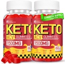 Keto ACV Gummys - 1500MG ACV Keto Gummys for Women Men - Apple Cider Vinegar with Mother, Probiotics, 维生素 B6 B12 for Gut Digestion - Vegan & Non-GMO, 2 Pack (英语).