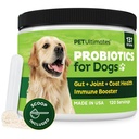 Pet Ultimates Probiotics for Dogs – 22-Species 狗 Probiotics 用于消化支持和抗生素的回收 – 皮肤和煤炭补充剂,增强生命力 – 狗健康用品(1包)