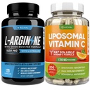 最大耐力氧化剂助推器套装 — L- Arginine & Liposomal Vitamin C, 带有L Citrulline, Ascorbyl Palmitate, 支持锻炼能量的天然吸附助推法, Immune Health, Slim Look