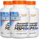 最佳医生(3 Pack Glucosamine Chondroitin MSM 配 OptiMSM, 240 Veggie Caps)