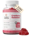 母亲 Cranberry Gummys 妇女和孩子营养补充剂 -- -- 尿道切除保健 -- -- 减盐酸盐和90% 减甜、无糖、非GMO、Vegan -- -- 纯Cranberry 提取剂 -- -- 100毫克。