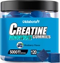 Creatine Monohydrate Gummys for Men and Women 5g of Creatine Monohydrate per service - 增强力量和构建肌肉,Sugar Free, Vegan, Blueberry Flavor, 120 Count, B571