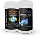 智能实验室 2- in-1 儿童 Probiotics (6亿 CPU 配有 Sunfiber 和 FOS) + 成人 Probiotics (50亿 CPU, 10 Strains), 不需要冷冻, 每瓶供应2个月