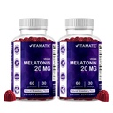 成人维他命的Melatonin 20 mg Gummys, 30名服务者 - 60名计数 - 非哈比人编组补充品(包2)