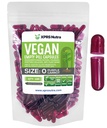 XPRS Nutra 大小 0 空卡普尔- 100 空卡普尔- 100 伯爵 Vegan 卡普尔- 蔬菜药丸 - DIY 蔬菜卡普尔充填 - 蔬菜卡普尔用于Do- It- Yourself 补充品(Purple Carrot)