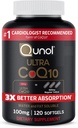 Qunol CoQ10 100mg 软胶, Qunol Ultra CoQ10 100mg, 3x 更好的吸收, 用于心脏健康和能源生产的抗氧化剂, Coenzyme Q10 维生素和补充剂, 120 Counters (24页)