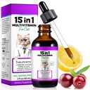 Cat Multivitamin,15 in 1 Cat 维生素液体滴液补充剂用于心脏健康,骨骼,联合,皮肤和煤炭,Bladder,Immune系统支持60ml