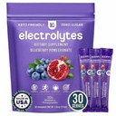 Keppi Electrolytes Powder Packets – 蓝莓石榴30 services – 无糖水化补充剂 钾,镁,钠 – Keto, Vegan, Fasting-Friendly, Zero Calorie 水化包