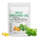 Oregano软胶油 - 野生Oregano油 6000mg 配黑种子油 200mg Capsules, 120 counter, Potent Carvacrol & Thymoquinone, 非GMO, 乳品自由, Gluten Free
