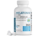 Bronson Melatonin 10 MG 快速溶解薄荷板块,促进放松,360可食用蔬菜 Lozenges