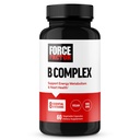支持能源、生命力和心脏健康的FORCE FACTOR B 复合体,包括维生素B1、维生素B2、维生素B3、维生素B6、维生素B12和更多、维冈、非GMO、60个蔬菜罐头