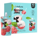 Hethstia Konjac Jelly, Lychee Konjac Jelly 10 Pouches with Collagen Peptides, 低卡罗里可饮用 Litchi Jello, 维生素C 轻薄饼,无糖, Keto, 无胶,健康食品礼品