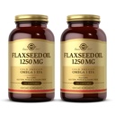 Solgar Flaxseed Oil 1250 mg - 100 Softgels, pack of 2 - 集中植物来源 Omega-3 Alpha-Linoleic Acid(ALA) - 非GMO, Gluten Free - 100 总功用