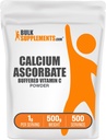 Bulk Ascorbate Powder – 缓冲维生素C,含有维生素C的钙补充剂 – Gluten Free,每役1g,500g(1.1磅)(包1)