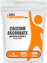 Bulk Ascorbate Powder – 缓冲维生素C Supplemented Vitamin C – Calcium Powder – Vegan & Gluten Free,每架服役1g,500g(1.1磅)(Pack of 1)