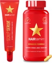 HAIRtamin 高级发型和Scalp 血清包 | 全自然 Vegan Biotin Capsules 和 血清样本,用于发型,皮肤和钉状生长