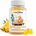 Bromelain Papain Enzyme Gummys 补充: Bromelain 500MG 与 Querectin Gummys 成人儿童 有机溴化Papaya Enzymes 为消化支持 豁免抗氧化剂 Vegan 60CT