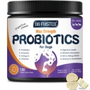 狗的抗生素、冷冻-干狗的抗生素和消化酶、头骨皮的Omega-3、消化保健的3-in-1、狗维生素和补品120比特