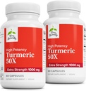 Terry Rital Turmeric 50X - 大脑和心脏健康支持的膳食补充 - 帮助免疫健康的额外强度图尔 - 非GMO补充 - 60 Capsules, 2 Pack