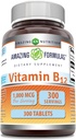 神奇的维他命B12配方 1000Mcg / service tablets 非GMO = Gluten-free = 在美国制造 (1 Pack, 300 Counter)
