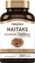 Pipping Rock Maitake Mushroom 提取器 | 1600mg | 240 Capsules | 草药补充剂 | Non-GMO, Gluten Free