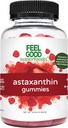 Feel Good Superfoods Astaxanthin 补充品, 6mg 抗氧化剂 Gummys 用于皮肤和眼部健康, Berry Flavor, Vegan, Non-GMO, 60 Counter