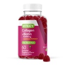 Viteey Collagen Gummys 与 Biotin Gummys 换发皮和直肠维生素 - Biotin 和 Collagen 补充 女性和男性 - Vegan, Gluten-Free - 60 Counter