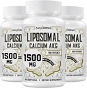 Liposomal Calcium AKG Supplement 1500 MG (Alpha-Ketoglutaric Acid), 高吸收力, 更有效于 AAKG, Ca AKG 长寿, 年龄防御, 细胞能源, 元质函数, 180软胶