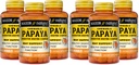 MASON NATURAL PAPAYA 消化酶复合体 - 健康消化功能,促进营养吸收,Peach Flavor, 100 Chewables (Pack of 6)